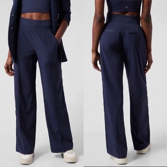 Athleta Pants - NWT ATHLETA Nolita Wide Leg Pants Navy 12T